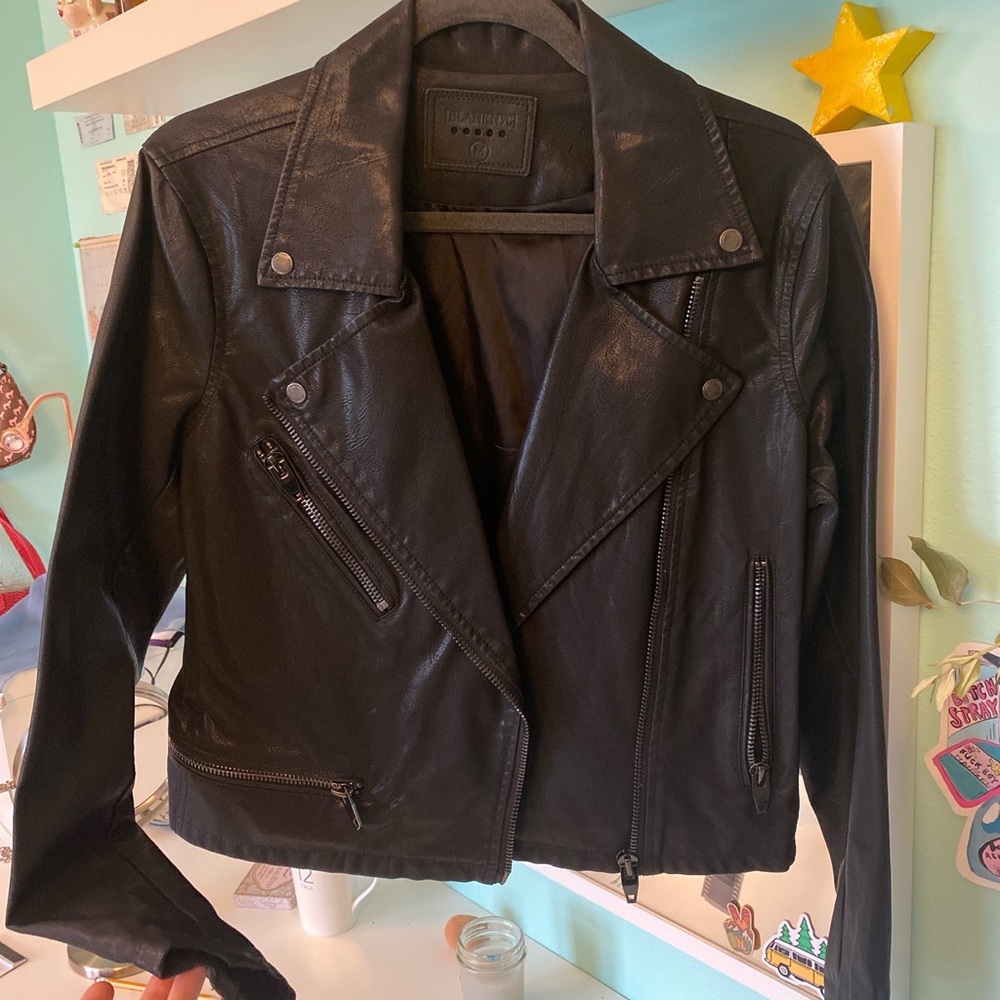 Leather biker jacket